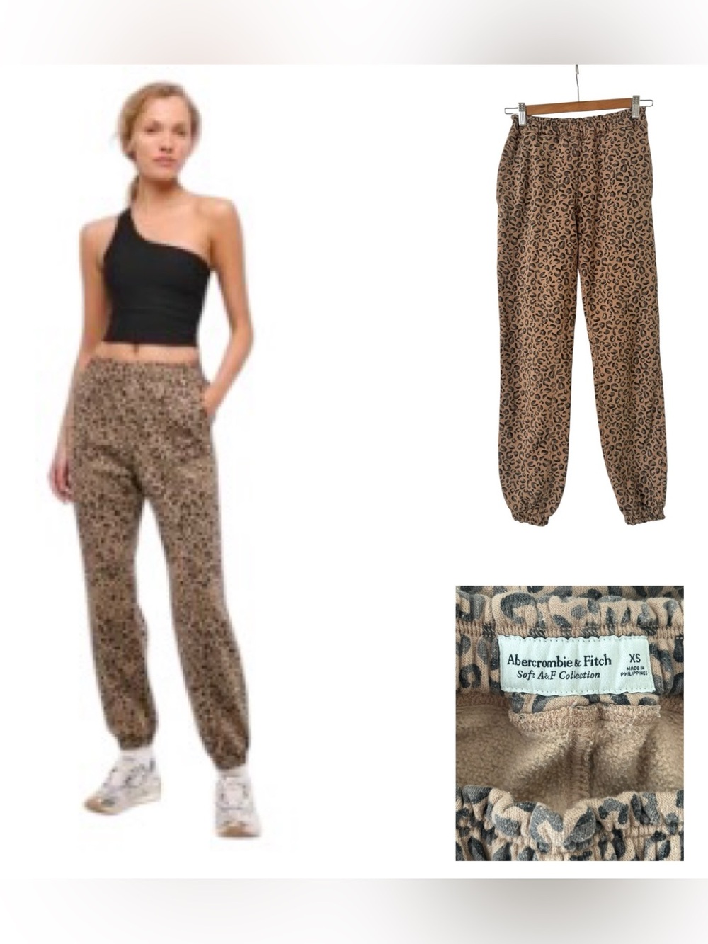 Abercrombie & Fitch Soft Leopard Print Jogger Sweatpants